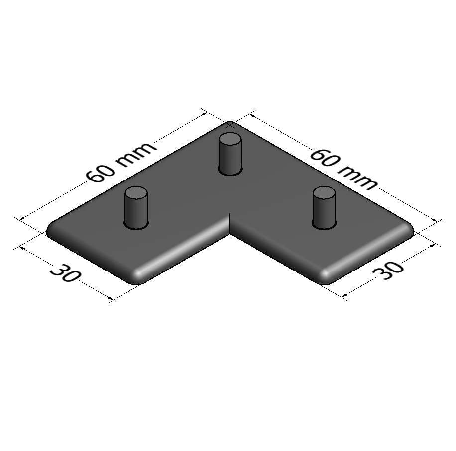 End cap 60x60x30 Z grey - Image 2