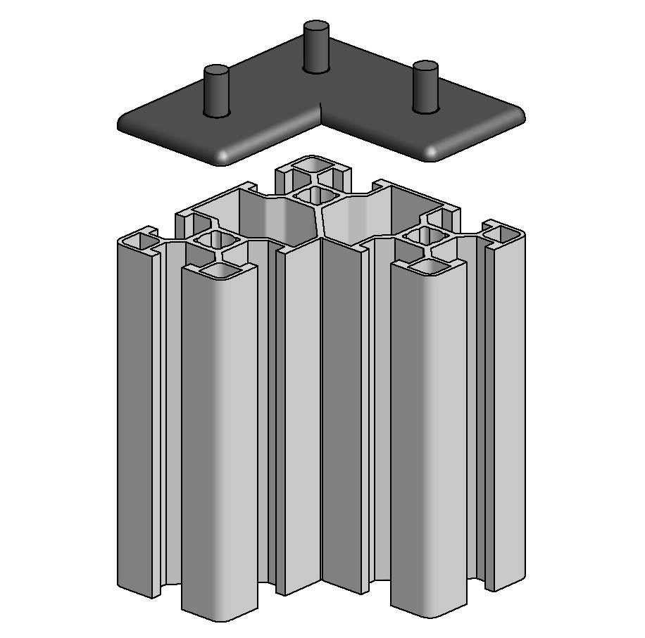 End cap 60x60x30 Z grey - Image 3