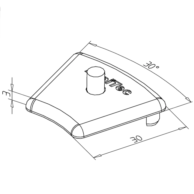 End cap 30 R 30° Z grey - Image 2