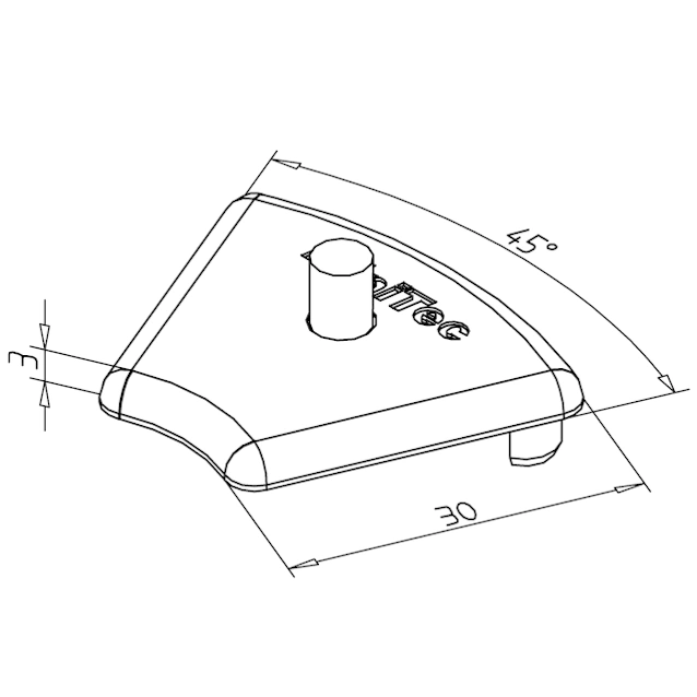 End cap 30 R 45° Z grey - Image 2