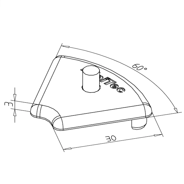 End cap 30 R 60° Z grey - Image 2